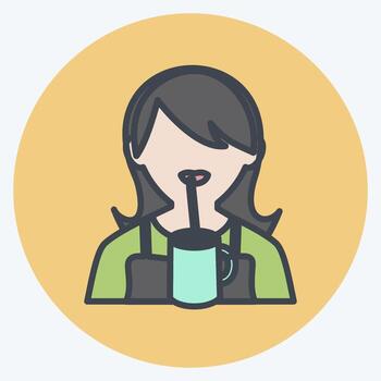 Drinking Icon in trendy color mate style isolated on soft blue background vector