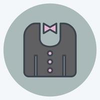 Groom's dress Icon in trendy color mate style isolated on soft blue background vector