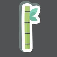 Bamboo Stick Sticker in trendy isolated on black background vector