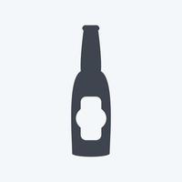 Beer Bottle I Icon in trendy glyph style isolated on soft blue background vector