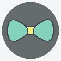 Bow Tie Icon in trendy color mate style isolated on soft blue background vector