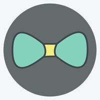 Bow Tie Icon in trendy color mate style isolated on soft blue background vector