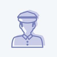 Traffic policeman Icon in trendy two tone style isolated on soft blue background vector