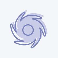 Cyclone Icon in trendy two tone style isolated on soft blue background vector