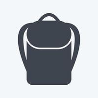Backpack Icon in trendy glyph style isolated on soft blue background vector