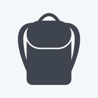 Backpack Icon in trendy glyph style isolated on soft blue background vector