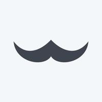 icono de bigote en estilo moderno glifo aislado sobre fondo azul suave vector