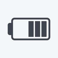 Half Battery Icon in trendy glyph style isolated on soft blue background vector