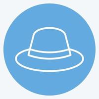 icono de sombrero en el moderno estilo de ojos azules aislado sobre fondo azul suave vector