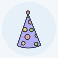 Party Hat I Icon in trendy color mate style isolated on soft blue background vector