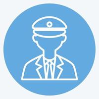 Cab driver Icon in trendy blue eyes style isolated on soft blue background vector