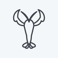 Lobster Icon in trendy line style isolated on soft blue background vector