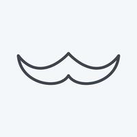 icono de bigote en estilo de línea de moda aislado sobre fondo azul suave vector