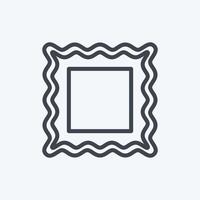 Frame I Icon in trendy line style isolated on soft blue background vector