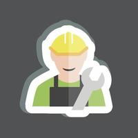 Engineer Sticker in trendy isolated on black background vector