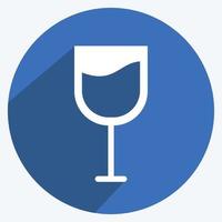 Goblet Icon in trendy long shadow style isolated on soft blue background vector