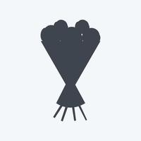 Bouquet I Icon in trendy glyph style isolated on soft blue background vector