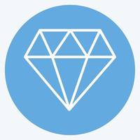 icono de diamante en el moderno estilo de ojos azules aislado sobre fondo azul suave vector