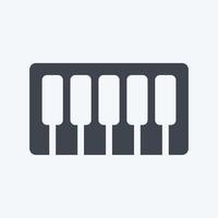 Piano Icon in trendy glyph style isolated on soft blue background vector