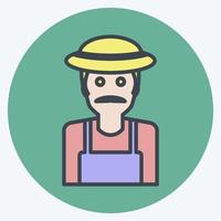 Gardener Icon in trendy color mate style isolated on soft blue background vector