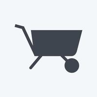 Garden Cart Icon in trendy glyph style isolated on soft blue background vector