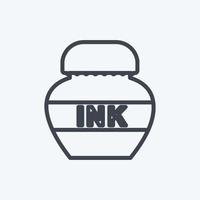 Ink Bottle Icon in trendy line style isolated on soft blue background vector