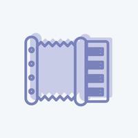 Accordion Icon in trendy two tone style isolated on soft blue background vector