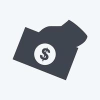 Money Sharing Icon in trendy glyph style isolated on soft blue background vector