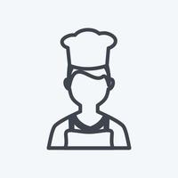 Chef Icon in trendy line style isolated on soft blue background vector