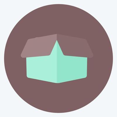 Box Icon in trendy flat style isolated on soft blue background