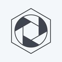 Hexagonal Diaphragm Icon in trendy glyph style isolated on soft blue background vector