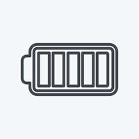 Full Battery Icon in trendy line style isolated on soft blue background vector