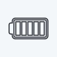 Full Battery Icon in trendy line style isolated on soft blue background vector