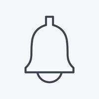 Ringing Bell Icon in trendy line style isolated on soft blue background vector