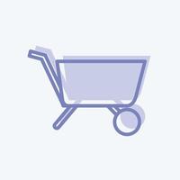 Garden Cart Icon in trendy two tone style isolated on soft blue background vector