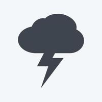 Lightning Icon in trendy glyph style isolated on soft blue background vector