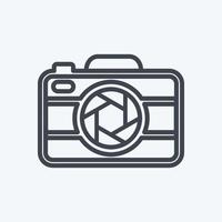 Camera I Icon in trendy line style isolated on soft blue background vector