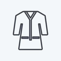Towel Robe Icon in trendy line style isolated on soft blue background vector