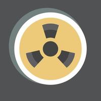 Radioactive Zone Sticker in trendy isolated on black background vector