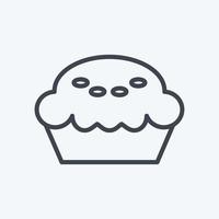 Pie Icon in trendy line style isolated on soft blue background vector