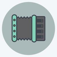 Accordion Icon in trendy color mate style isolated on soft blue background vector