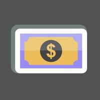 Dollar Sticker in trendy isolated on black background vector
