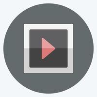 Video Icon in trendy flat style isolated on soft blue background vector