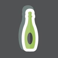 Bottle Sticker in trendy isolated on black background vector