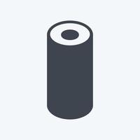 Rolled Mat Icon in trendy glyph style isolated on soft blue background vector