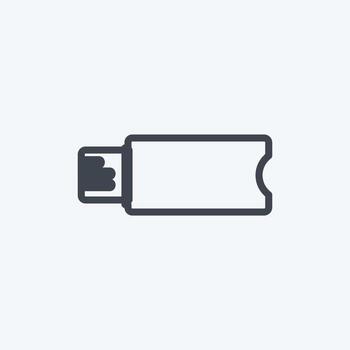 Flash Drive Icon in trendy line style isolated on soft blue background vector