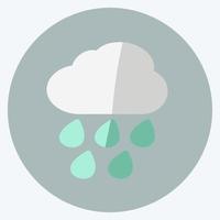 icono de lluvia intensa en estilo plano de moda aislado sobre fondo azul suave vector