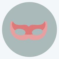 icono de máscara de ojos en moderno estilo plano aislado sobre fondo azul suave vector