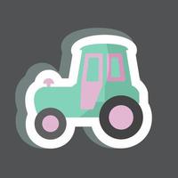 Tractor Sticker in trendy isolated on black background vector