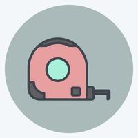 Measurement Tape Icon in trendy color mate style isolated on soft blue background vector